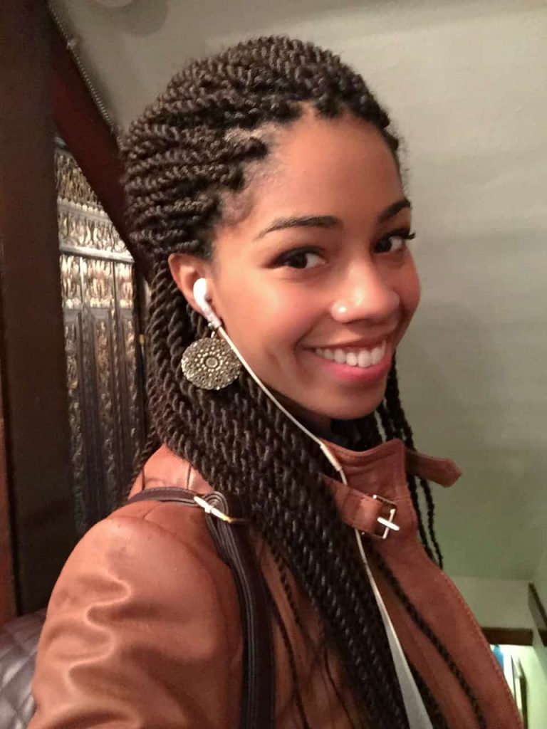 Senegalese Twists Styled Half Up Down | Protective Style