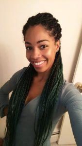 Ombre Box Braids | Protective style for natural hair | Dark Green/Emerald to Black