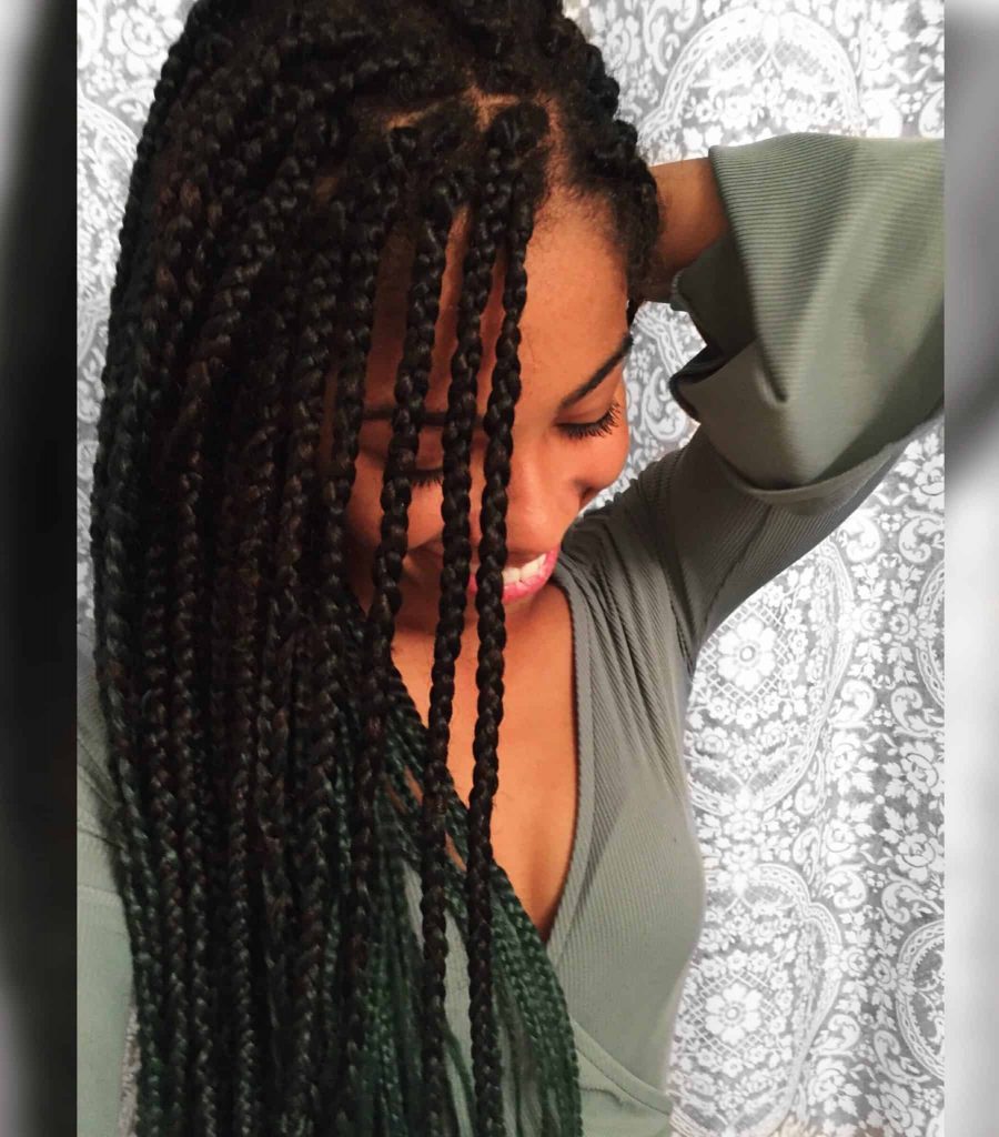 Green Ombre Box Braids | Protective Style