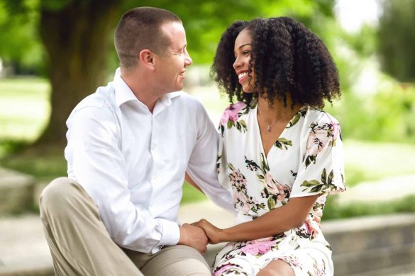 Interracial Couple Engagement Photos | Natural Hair Style | Credit Sara Joni