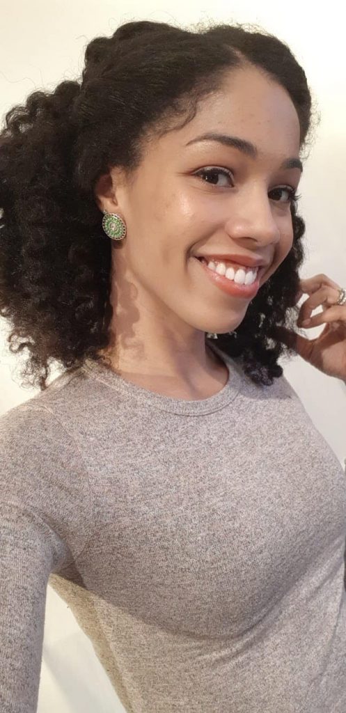 I styled my twist out into a half up/half down style.