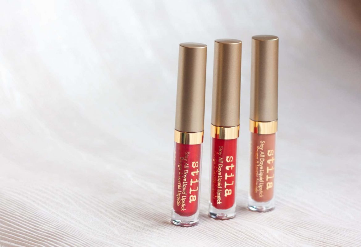 Stila Cosmetics Kiss me Set, Beso Shimmer, Beso, Dolce Review and Swatches