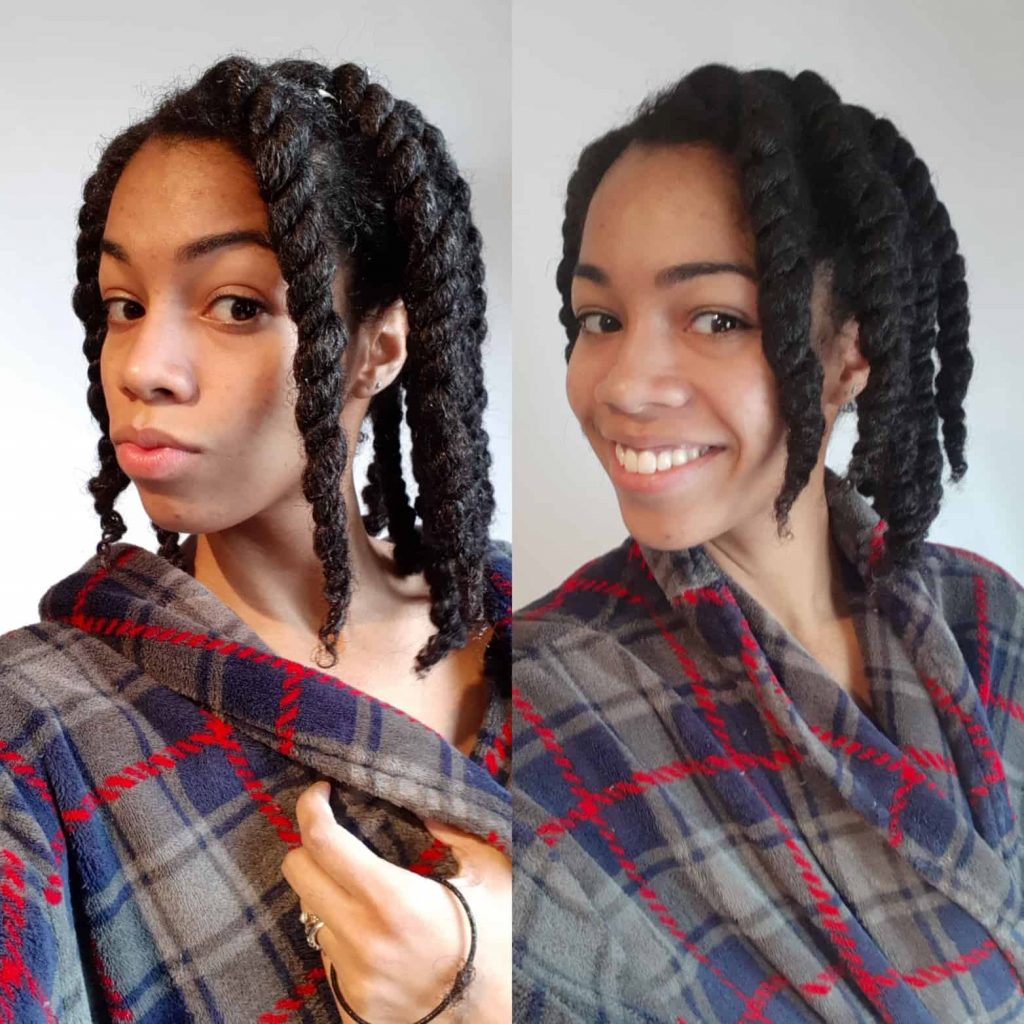 Shrinkage of Twists using LUS Brands Love Ur Curls Products on Natural Type 4 Hair Kinky Coily