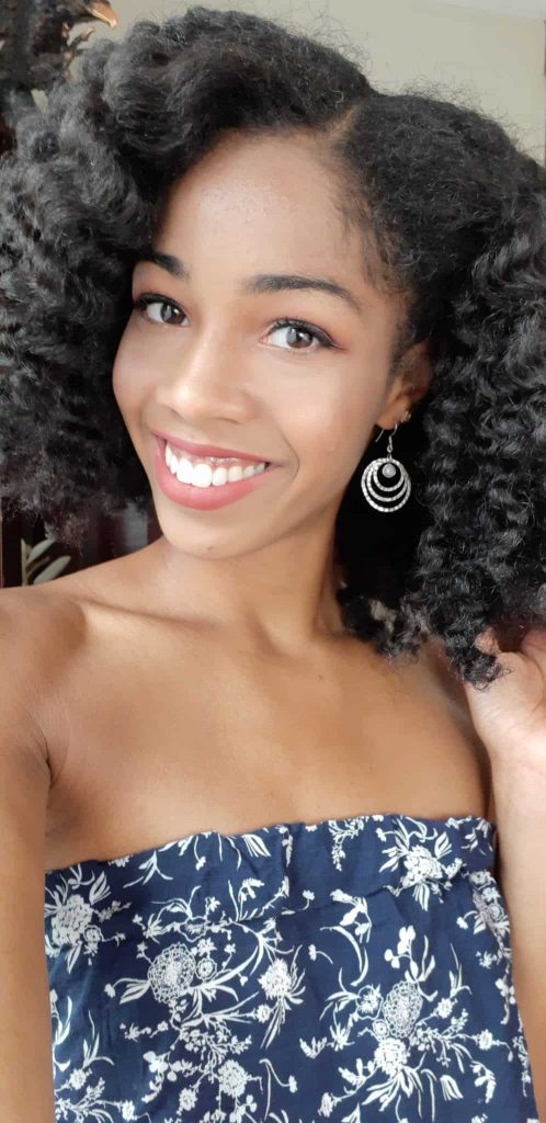 Braid Out Selfie | Natural Hair style using LUS Love Ur Curls Products + Deep Conditioner + Elixir Oil