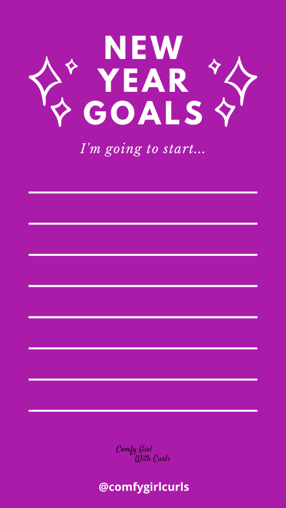 Comfy Girl with Curls Goal Setting Sheet