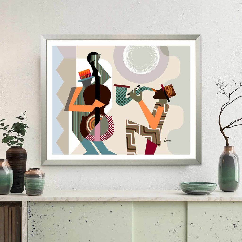Jazz Festival Orleans Music Poster, Saxophone Violin Wall Art | LanreStudio
