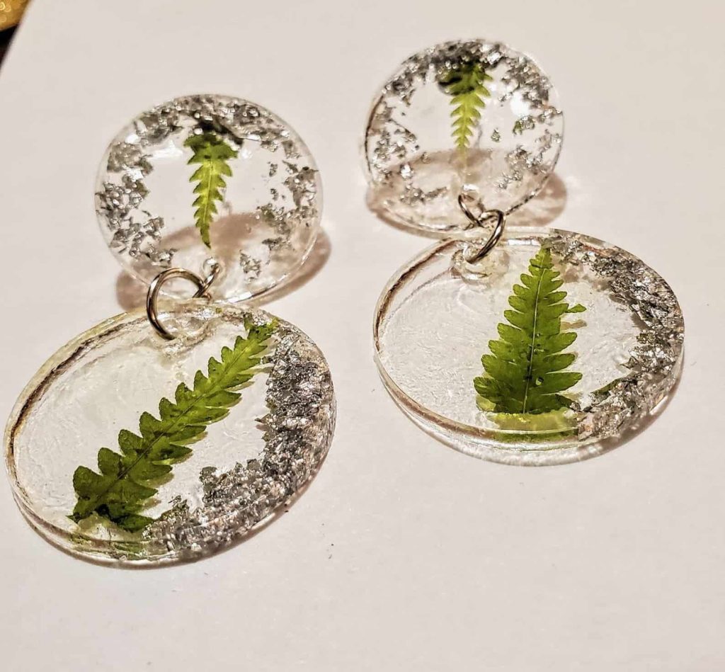 BounceBackJewelry Black Owned Jewelry DAISY: Circle Stud Resin Tiered Dangle Earring