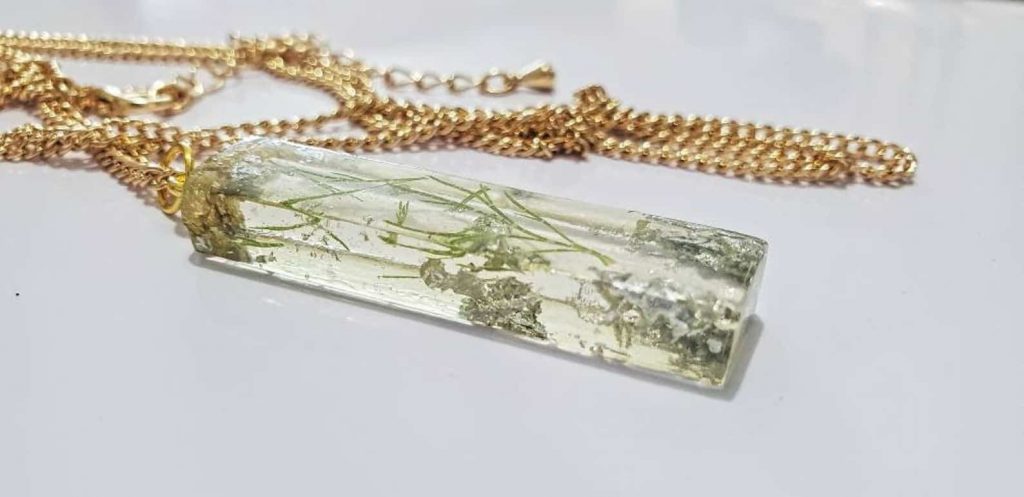 BounceBackJewelry | COLVIN: 3D Rectangle Resin Necklace Pendant | Black Etsy Seller from Canada