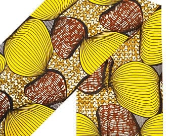 NasikaWax | Yellow African Print Wax Fabric Etsy