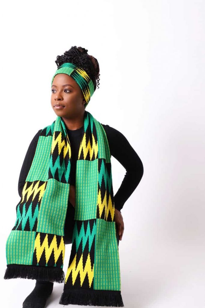ShopNorthernashanti | Northern Ashanti Mensa Scarf with Fringe | Black Canadian Etsy Seller