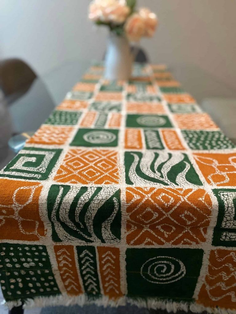 BatiquaGifts Buy Black | Canadian Etsy Shop African FairTrade Textiles | Patterned Table Runner