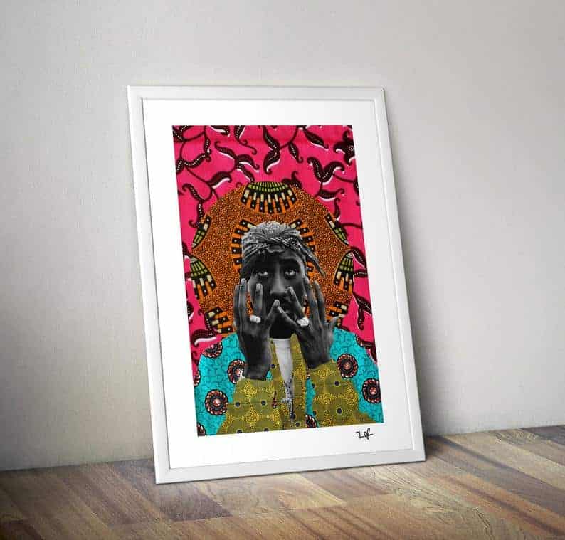 Tupac Art Print | Black-owned Etsy gifts for Him