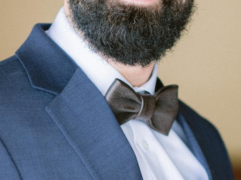 Kingsley Leather gift for men/groomsmen. Leather Bow tie.