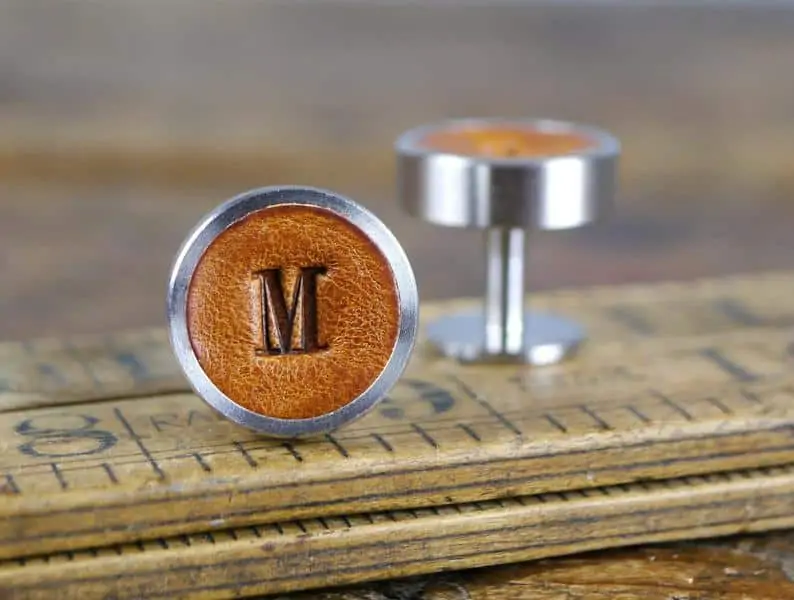 Custom Leather Cufflinks, perfect gift for Him