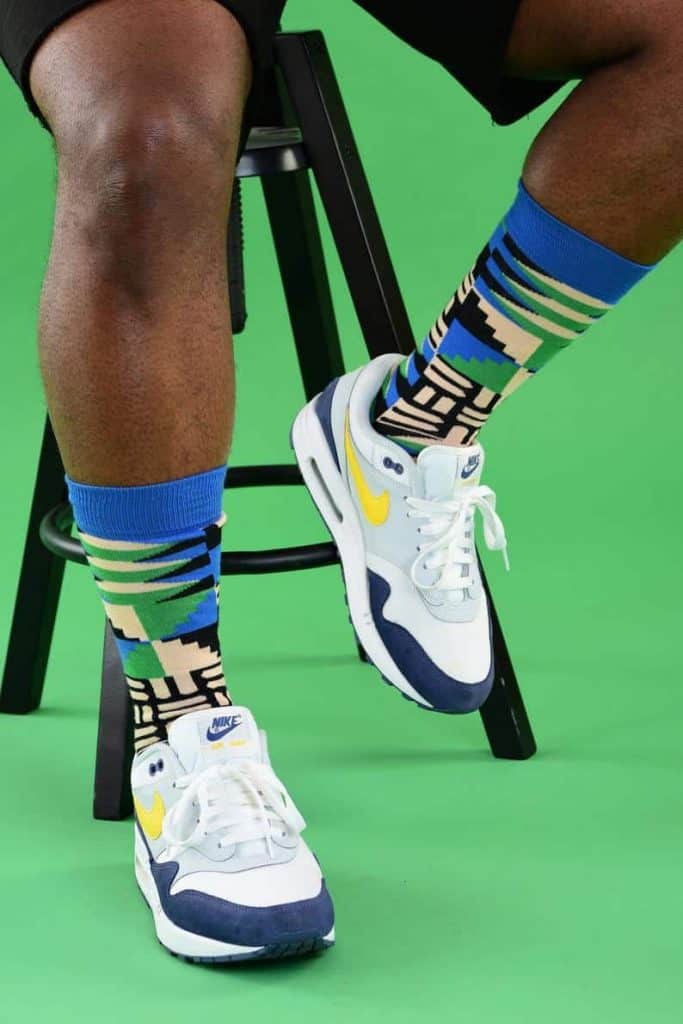 Afrocentric Black-owned Etsy Gifts for Men | Afro Pop Socks | Blue Print