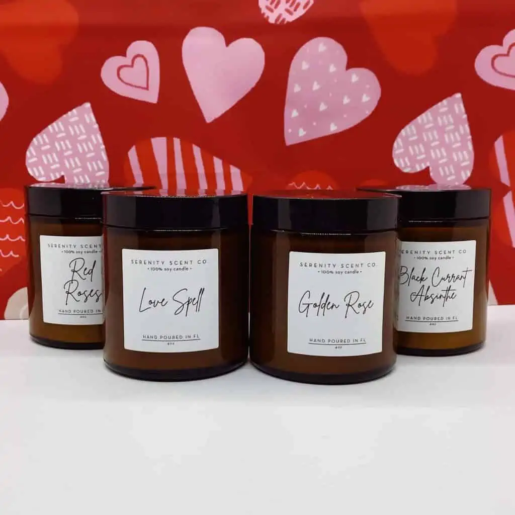 100% Soy Wax Candles | Black Owned Serenity Scent Co | Dark Brown and Black
