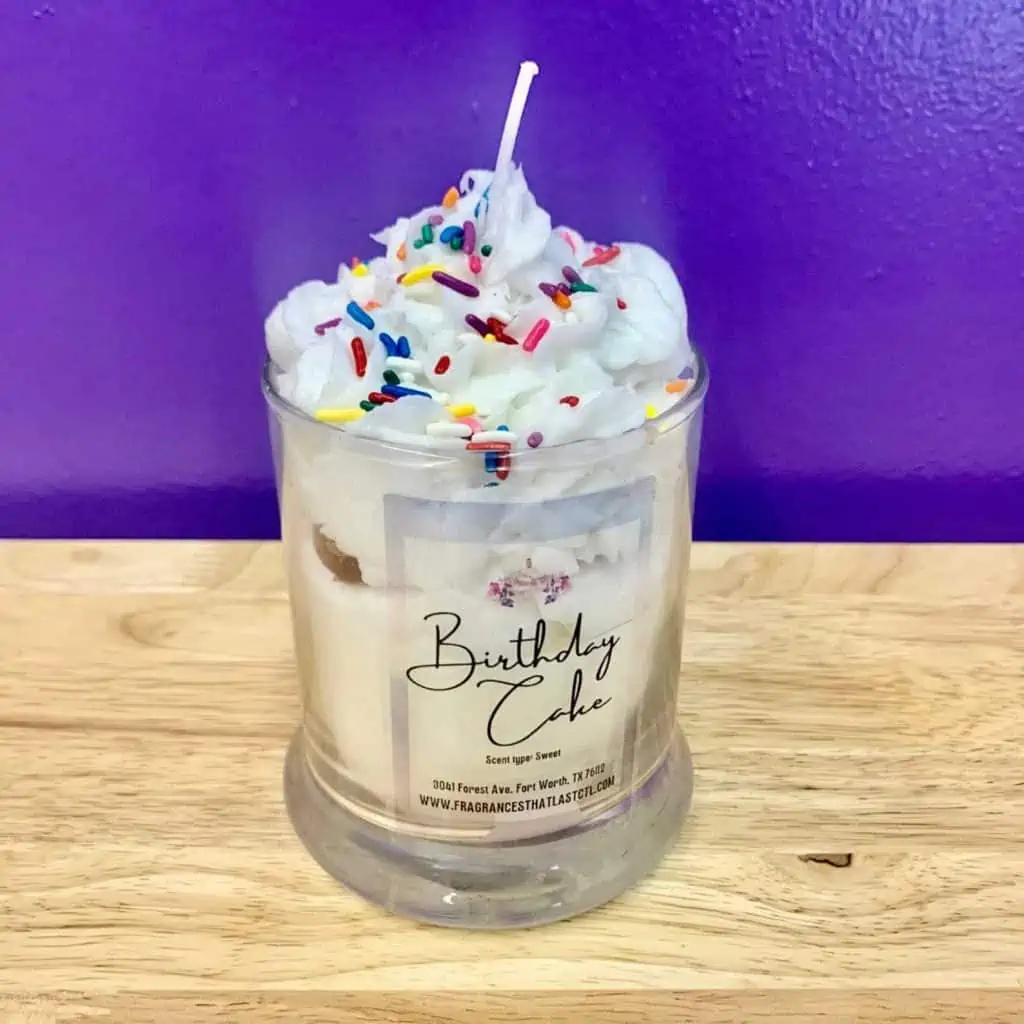 Black Owned Candle Companies | Uniquely cool shaped candles like a dessert.