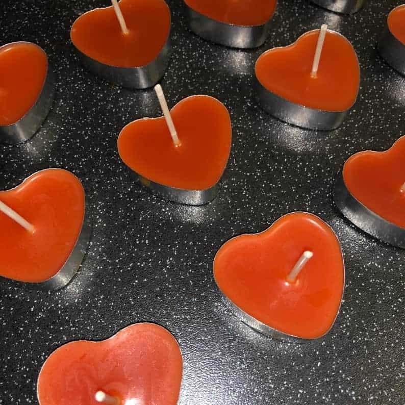 Cool Shaped heart tea light candles | Black Owned Business