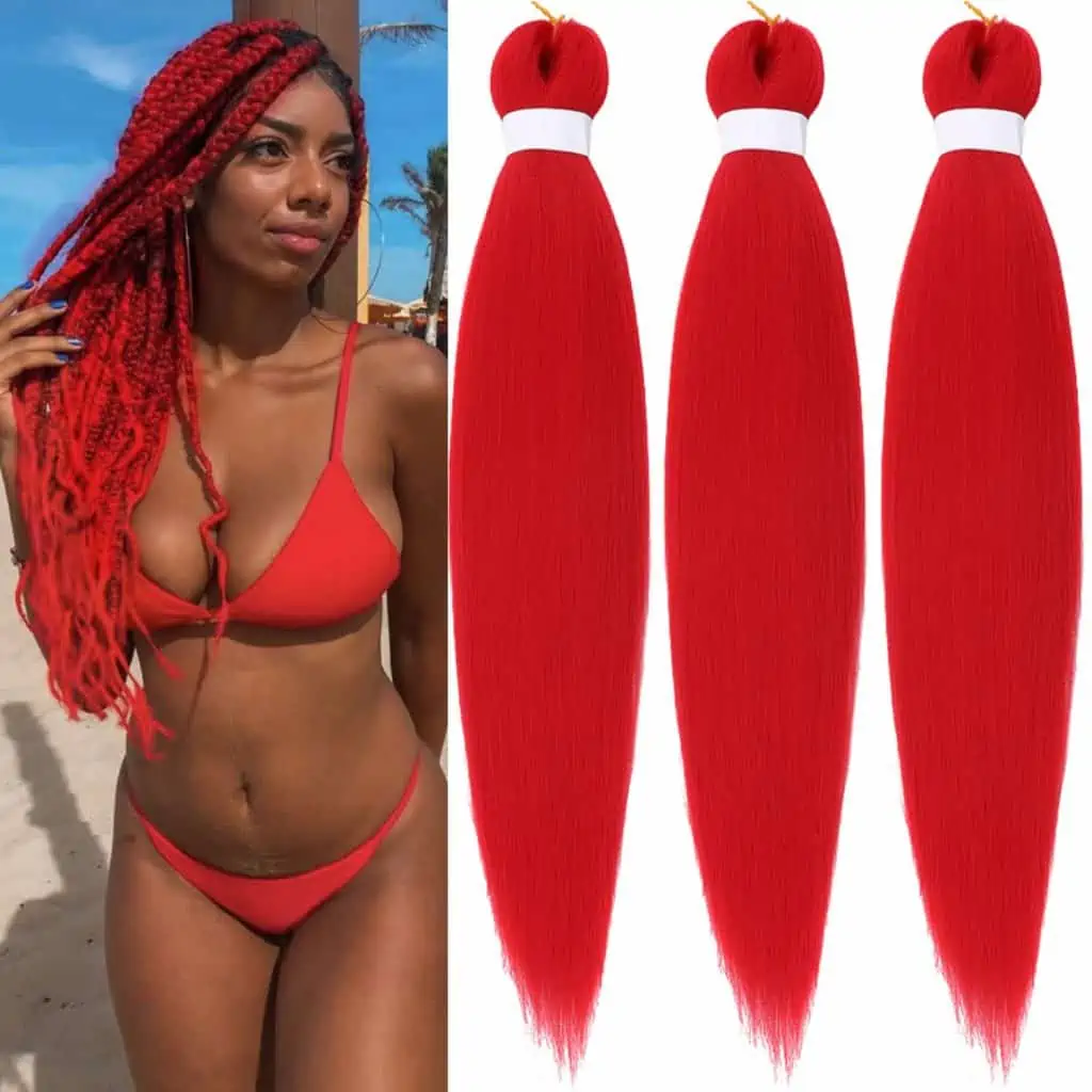 Vivid Red Braiding Hair for box braids and protective styles - Black Little Mermaid Hair Inspiration